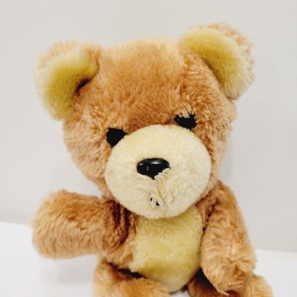 Vtg 1982 Tan Brown Dakin Hard Nose Eyes Teddy Bear Plush Stuffed Animal Toy - Picture 7 of 7